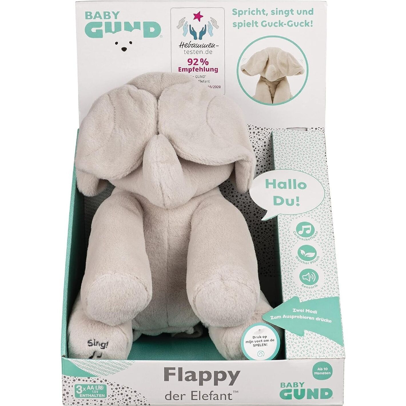 Peluche animato Gund Flappy di Olifant 30 cm