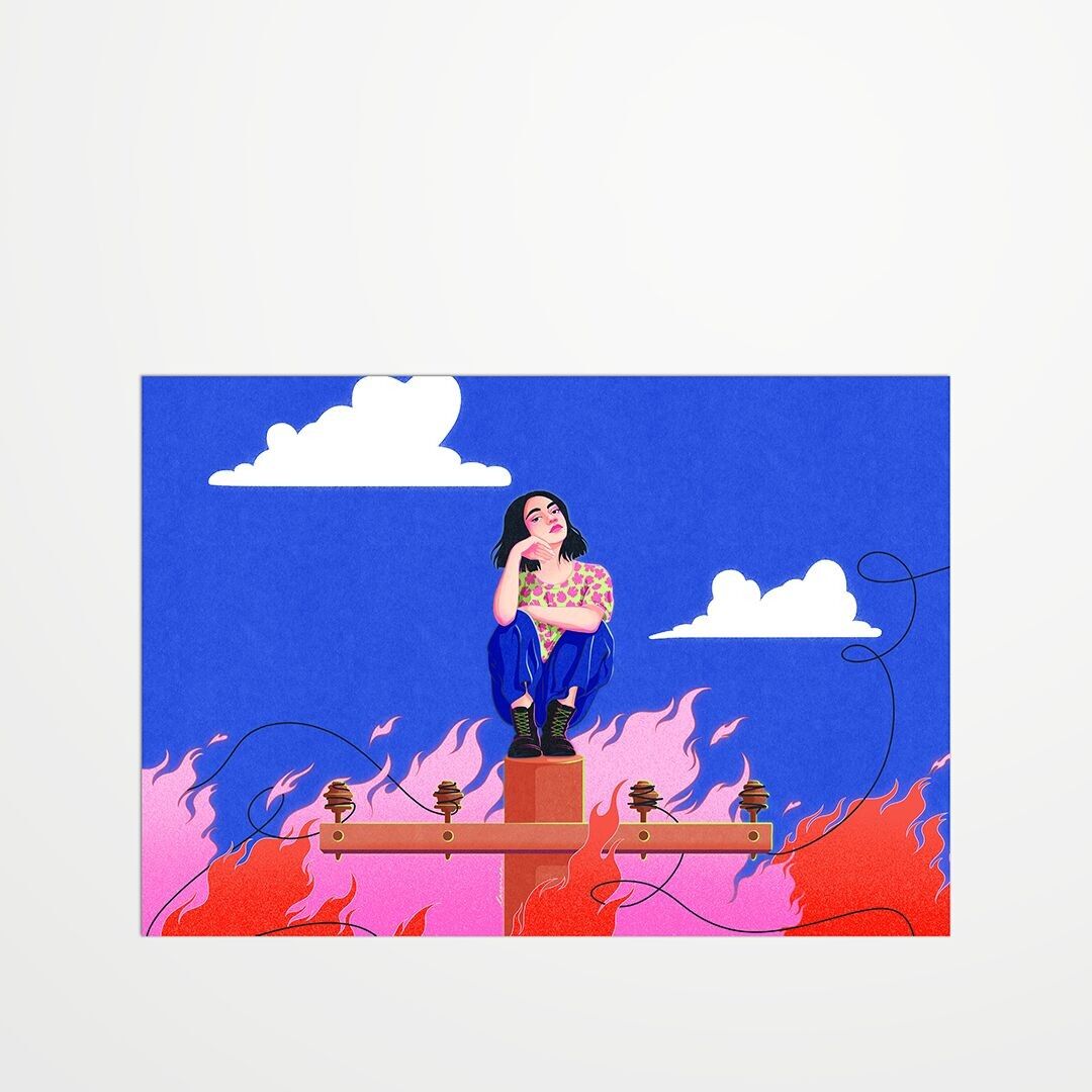 Postal - Lauriea - Mundo en llamas