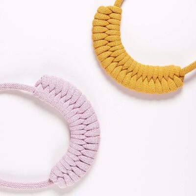 Chunky Necklace Kit - Dusty Pink and Mustard
