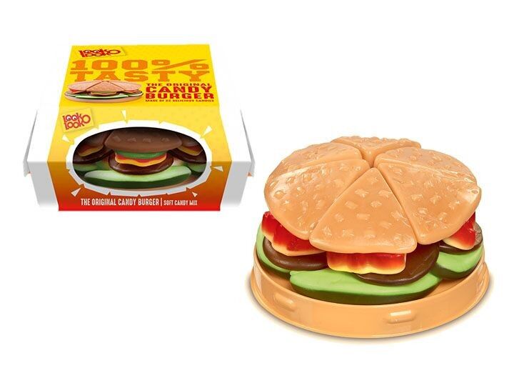 Brabo - Look-O-Look Candy Burger - Caramelle gommose da 130 g in scatola per hamburger