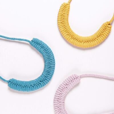 Woven Necklace Kit - Mustard, Dusty Pink and Teal