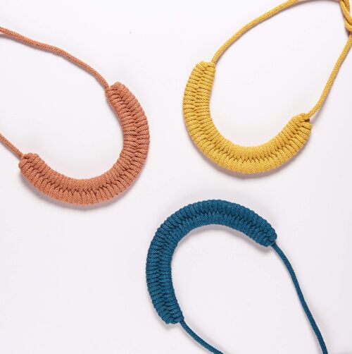 Woven Necklace Kit - Mustard, Terracotta and Petrol