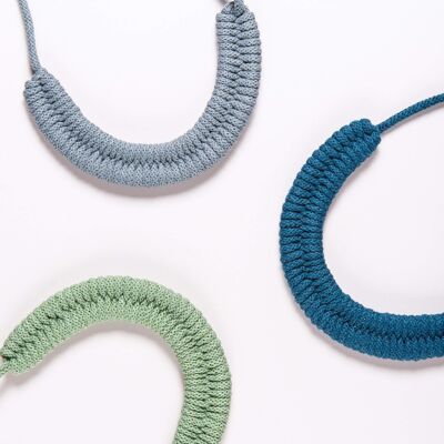 Woven Necklace Kit - Olive, Petrol and Steel
