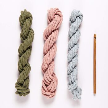 Kit Collier Crochet - Avocat, Blush et Gris Clair 2