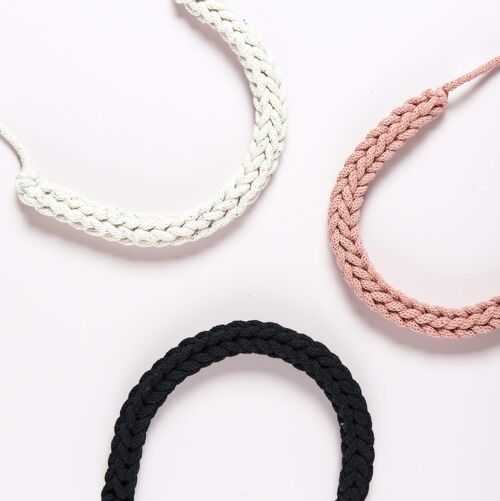 Crochet Necklace Kit - Blush, Black and Rainbow Dust