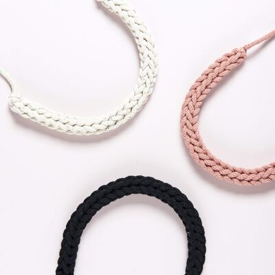 Crochet Necklace Kit - Blush, Black and Rainbow Dust