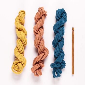 Kit Collier Crochet - Moutarde, Terre Cuite et Pétrole 2