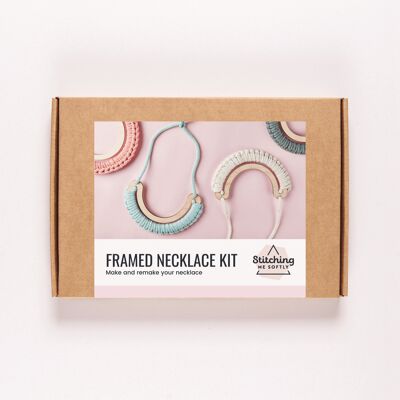 Framed Necklace Kit - Avocado, Blush and Light Grey