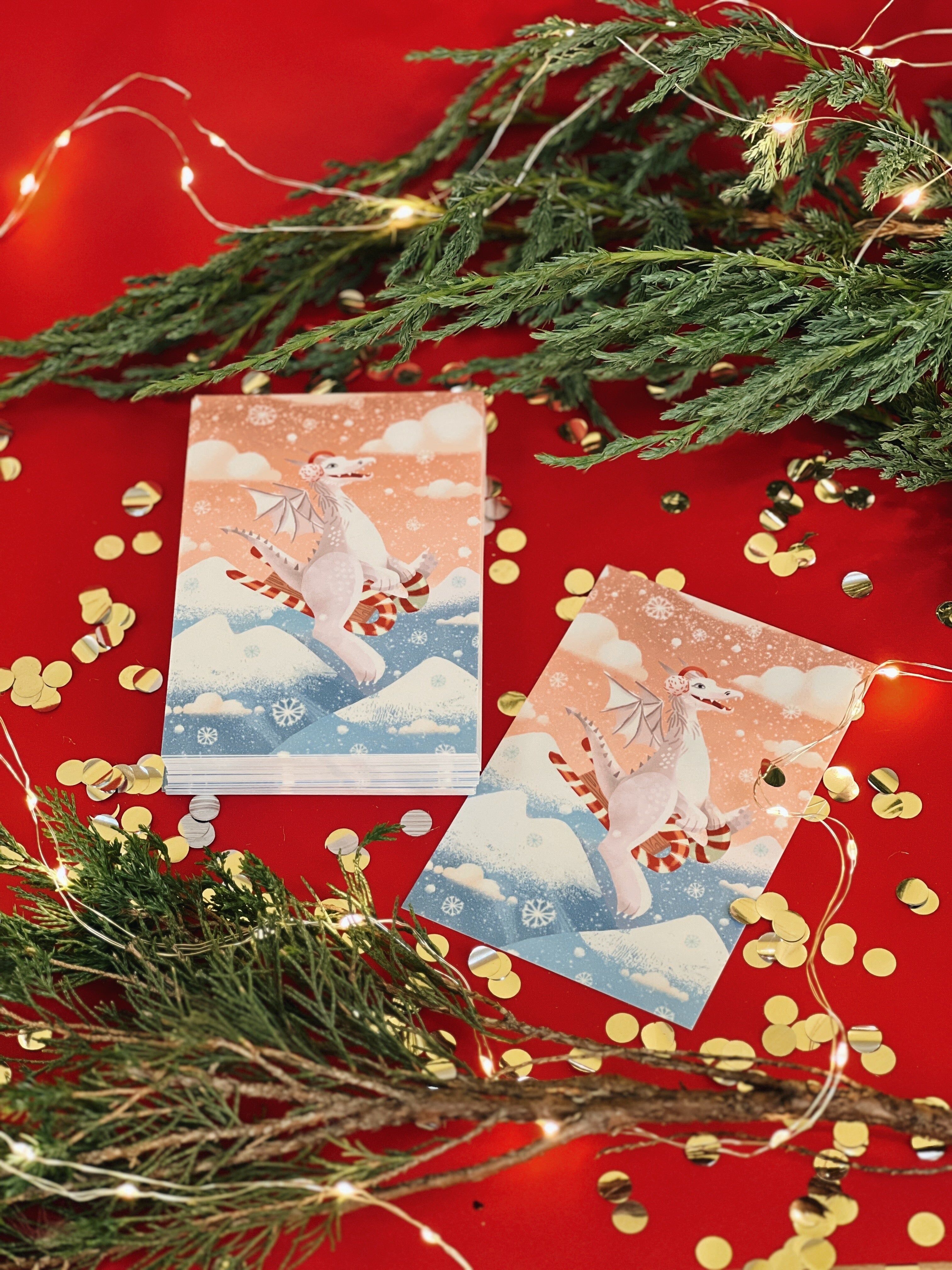 Tarjeta de felicitación 10x15 cm 'Dragón feliz'