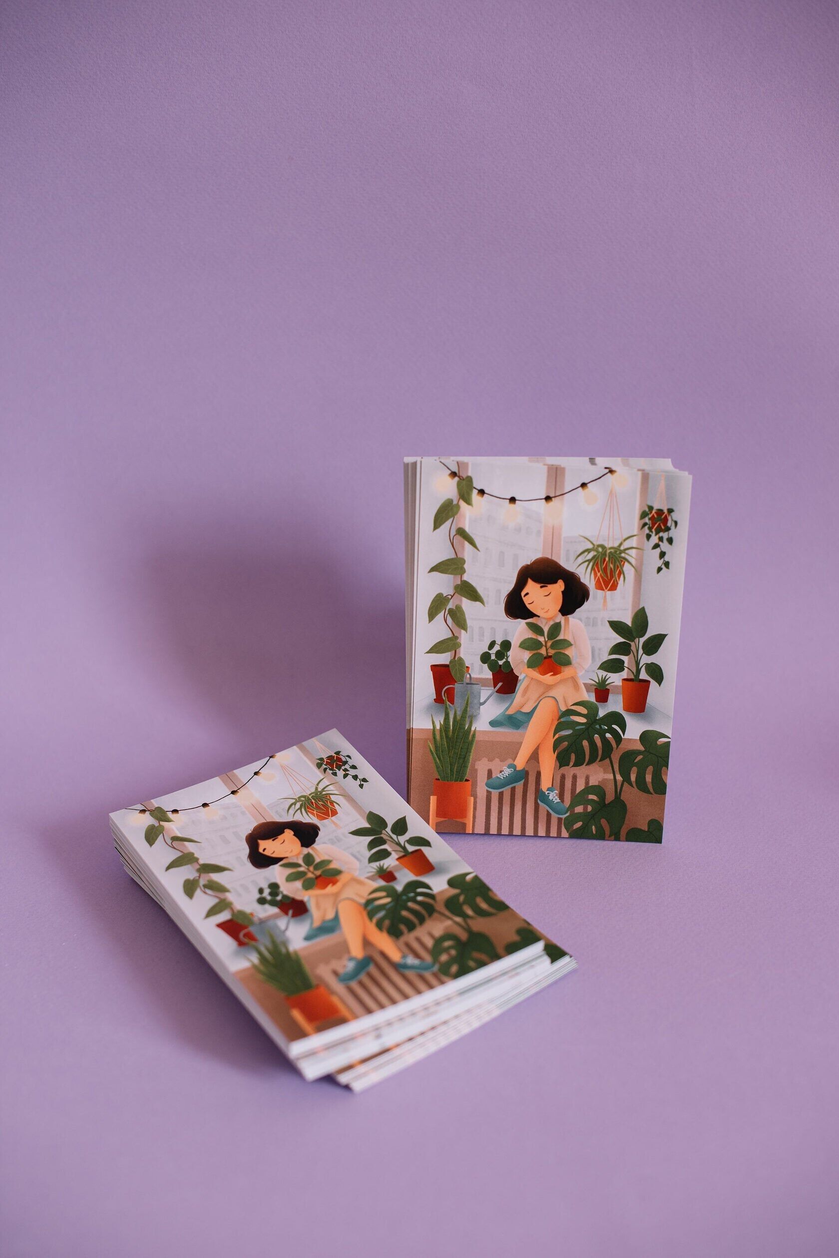 Tarjeta de felicitación 10x15 cm 'Las plantas son mis amigas'