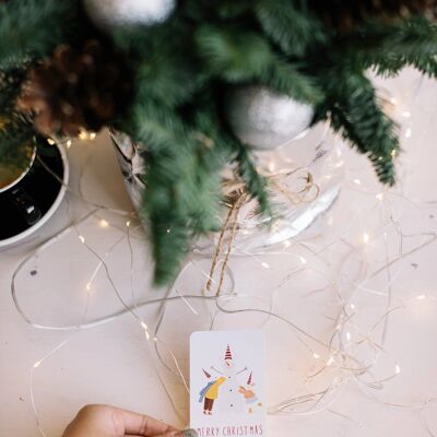 Mini carte simple 6x9 cm 'Joyeux Noël Bonhomme de Neige'