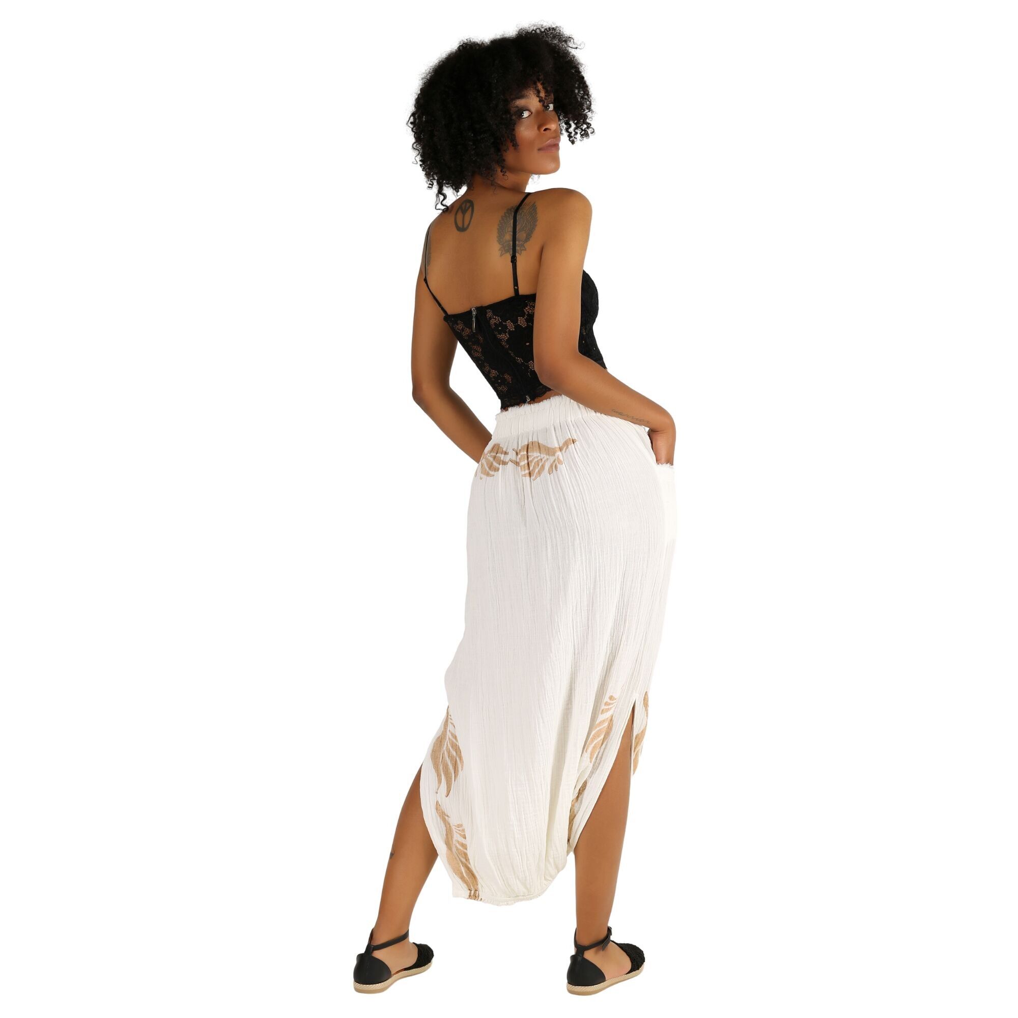 Gonna estiva con pantaloni Harem in morbido cotone