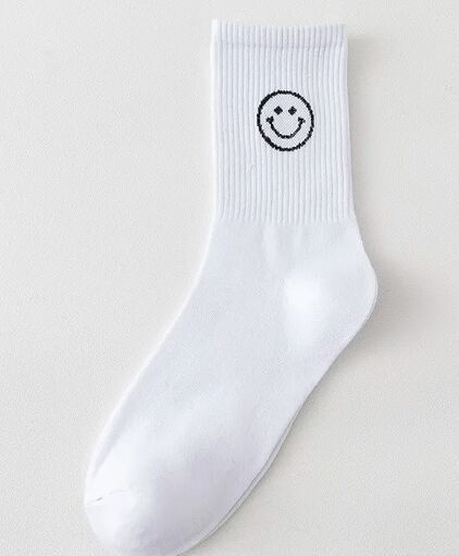 Calzini Smiley - Bianco (taglia unica)