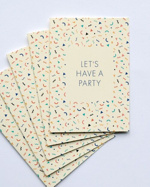 Einladungskarten Set Party Patterns, mit Umschlag