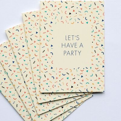 Einladungskarten Set Party Patterns, mit Umschlag