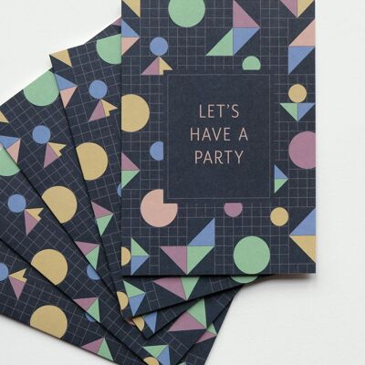 Partykarten Set Grid Party, mit Umschlag