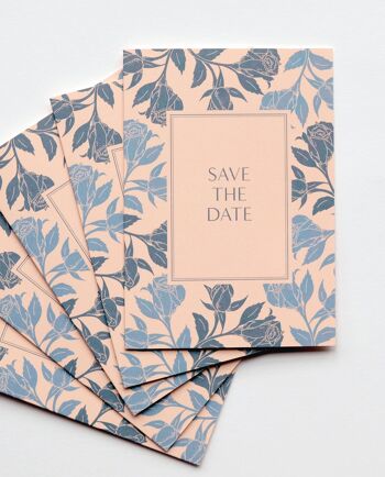 Save The Date Cards Set Roses, avec enveloppe 1