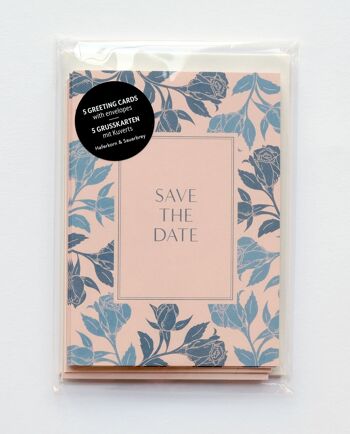 Save The Date Cards Set Roses, avec enveloppe 2