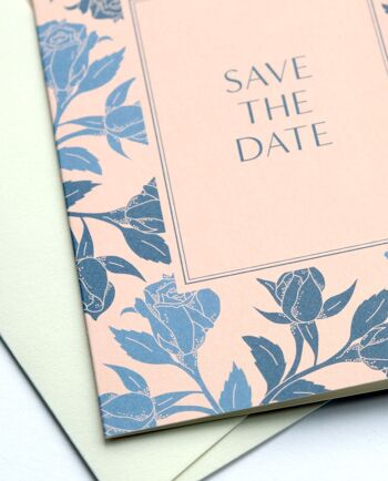 Save The Date Cards Set Roses, avec enveloppe 3