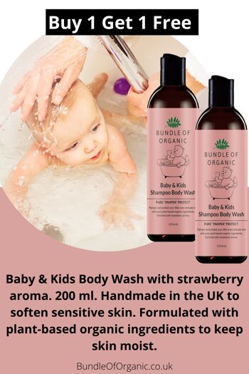 Nettoyant pour le corps à la fraise pour bébés et enfants 200 ml 5