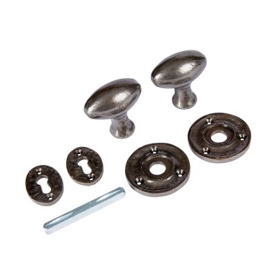 Oval Rim & Mortice Door Knob - W60mm