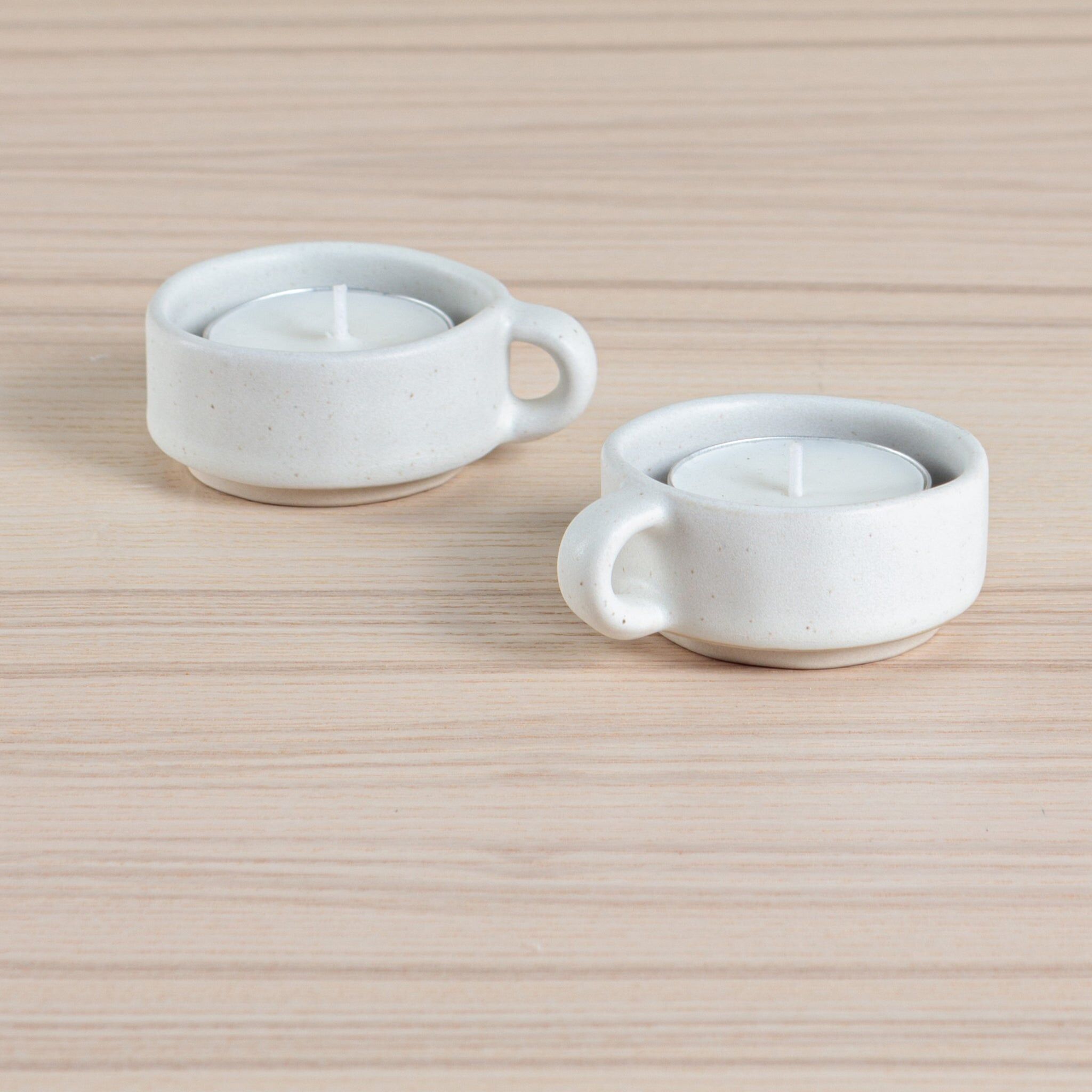 Organics Tealight Holder Set di 2 - Avena