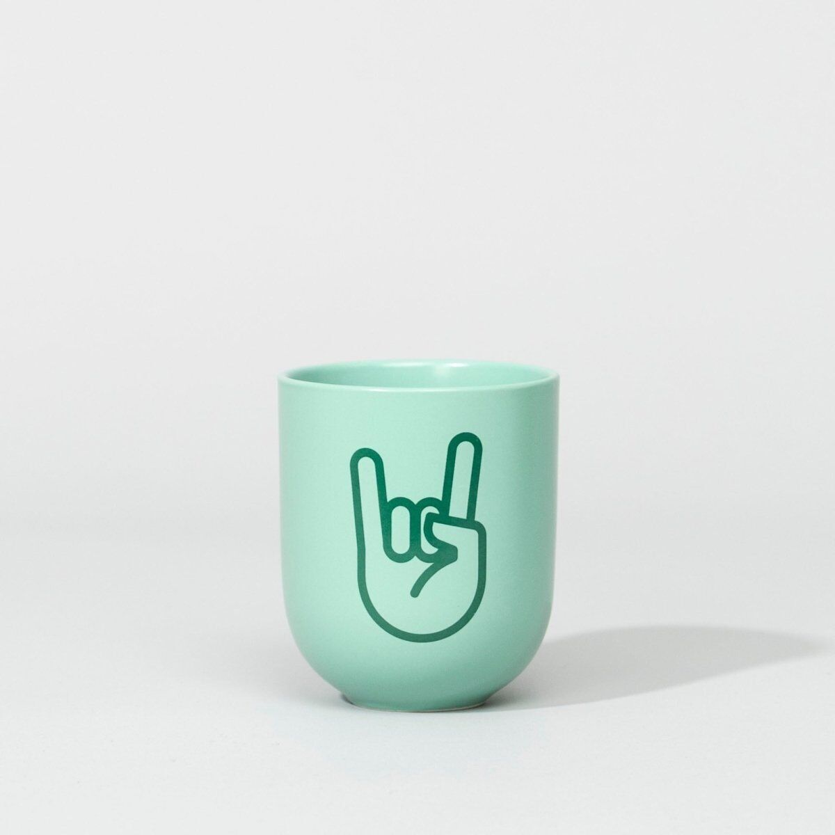 Rock ’n’ Roll – Porcelain mug – matt turquoise