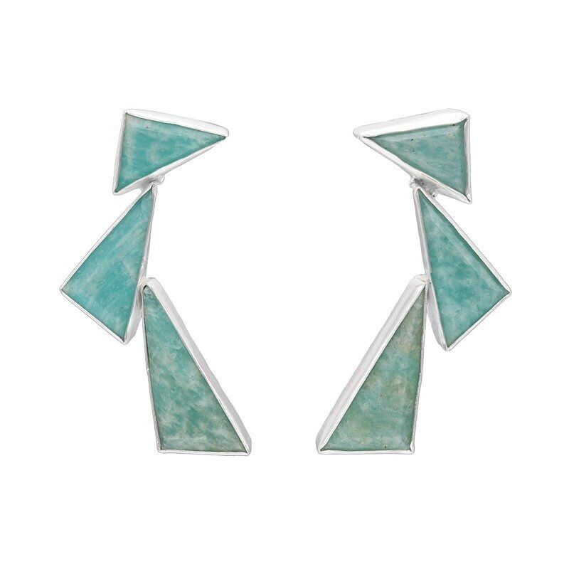 Orecchini Tritone in Argento Amazzonite Verde Acqua