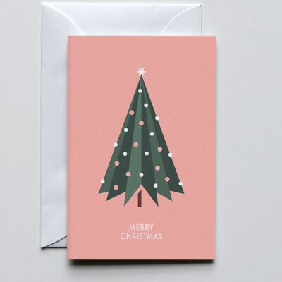 Kleine Weihnachtskarte Pretty Tree, mit Umschlag