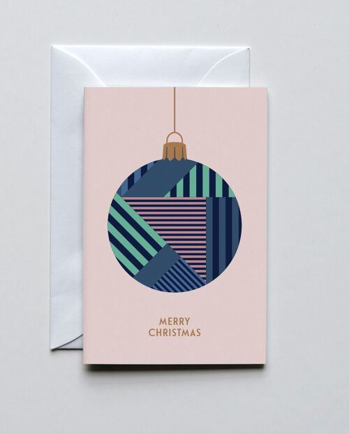 Kleine Weihnachtskarte X-Mas Bauble, mit Umschlag