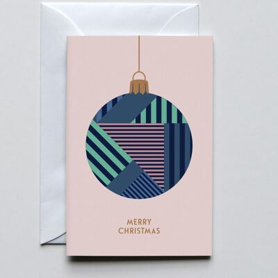 Small Christmas card X-Mas Bauble, with envelope