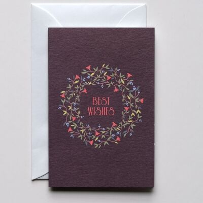 Kleine Grußkarte Best Wishes, mit Umschlag
