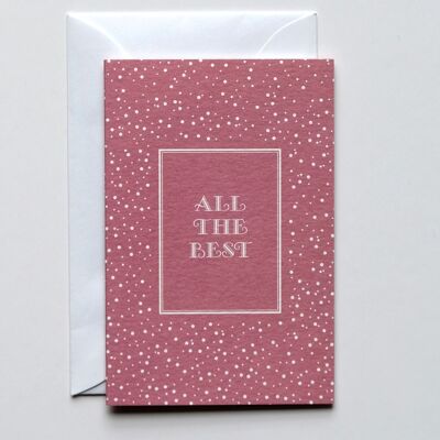 Petite carte de voeux Double Encadrée Rosé, avec enveloppe