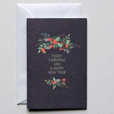 Kleine Weihnachtskarte Merry Christmas, mit Umschlag