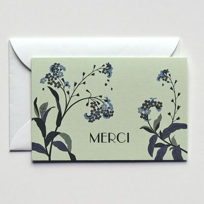 Small thank you card Merci, with envelope