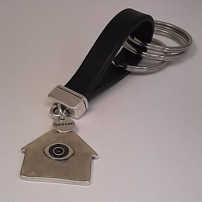 Lucky Home leather key ring black