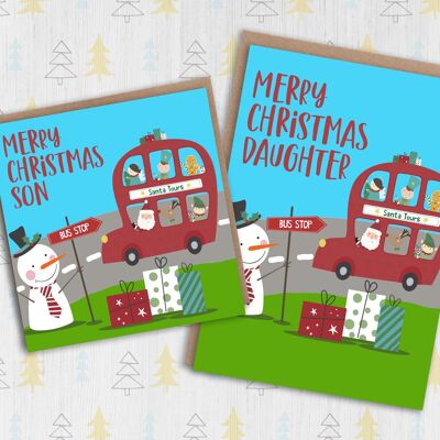 Tarjeta navideña infantil: Santa Tours