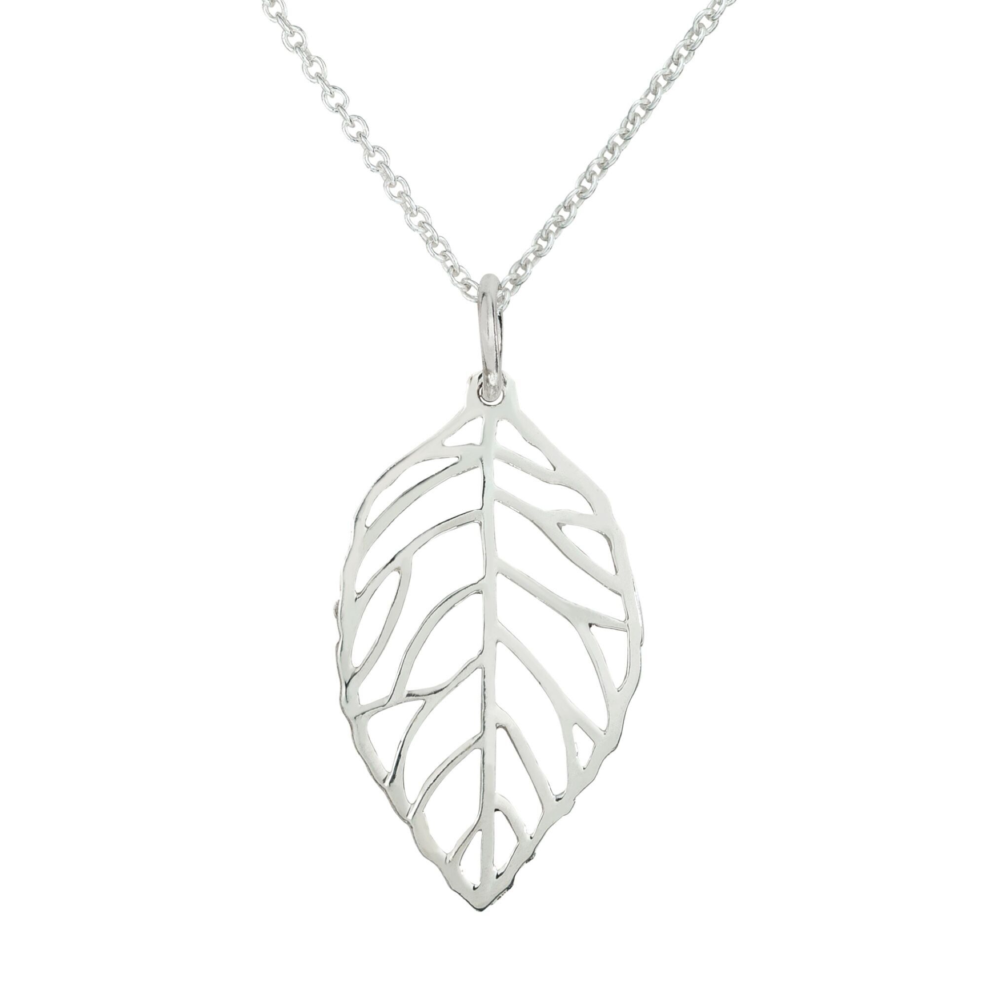 Pretty Silver Leaf Necklace