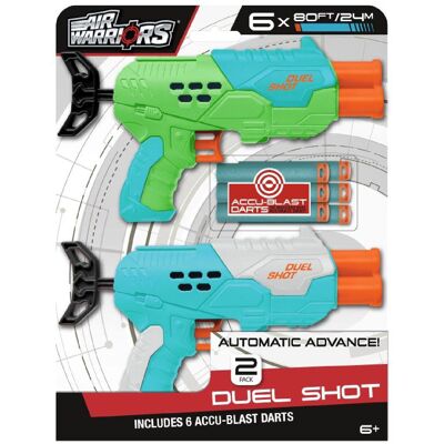 Paquete de 2 lanzadores de dardos Air Warriors de doble disparo