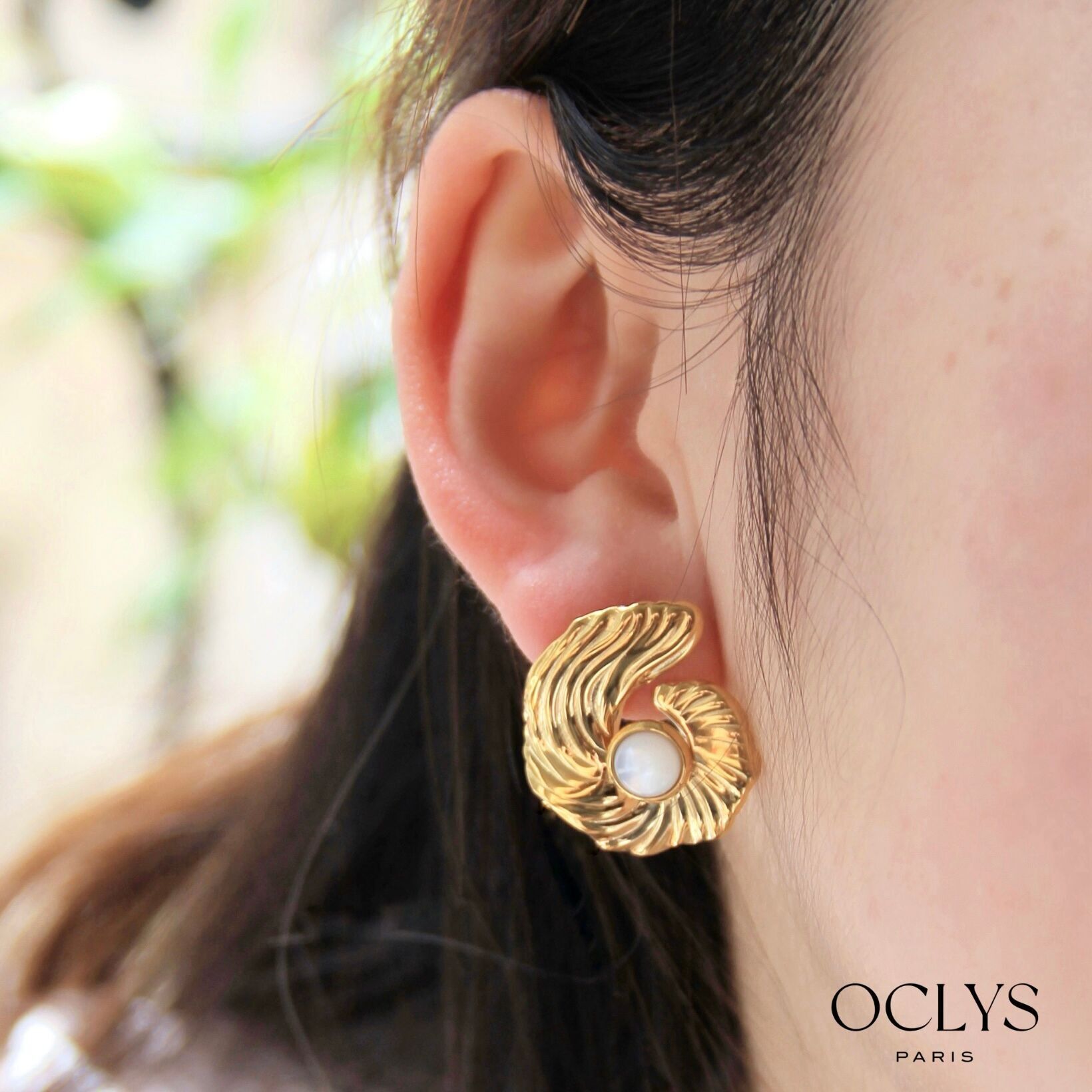 Orecchini con pietra Alina in acciaio inossidabile