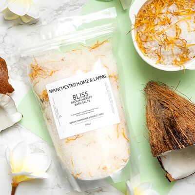 Bliss Frangipani & Coconut Bath Salts Pouch