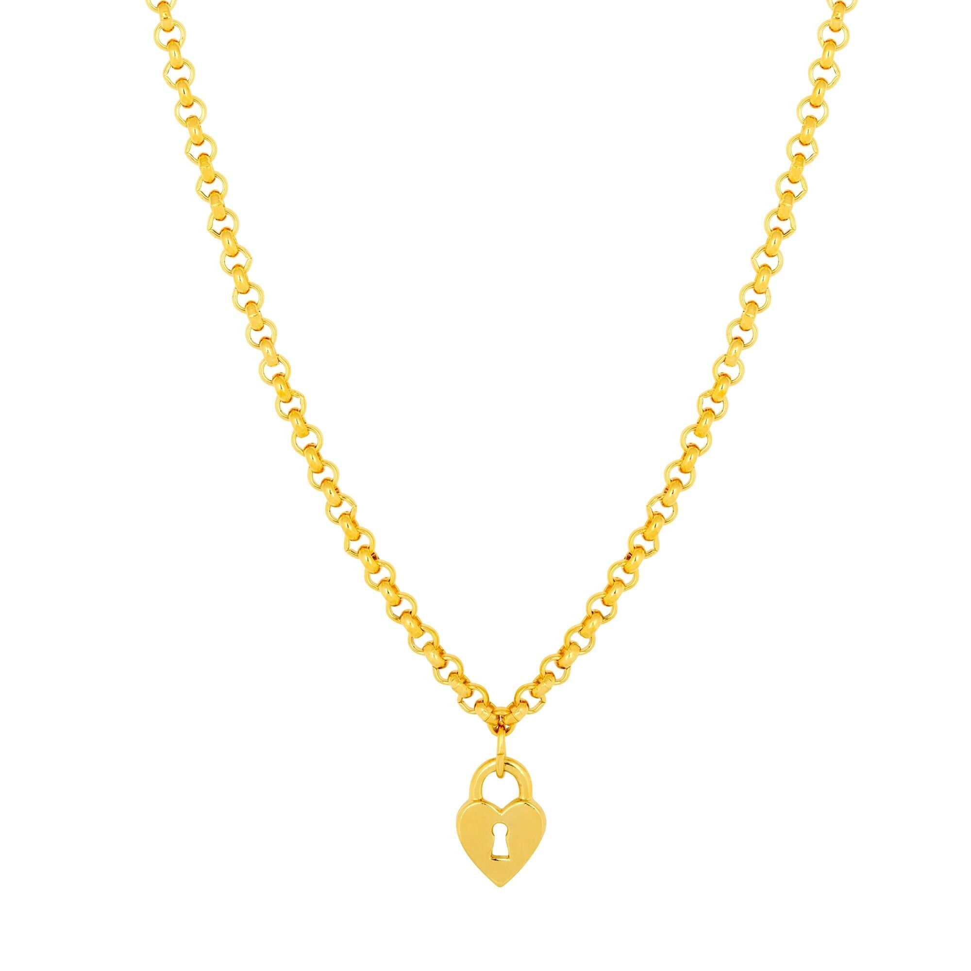 Collana con ciondolo a forma di lucchetto a cuore vintage