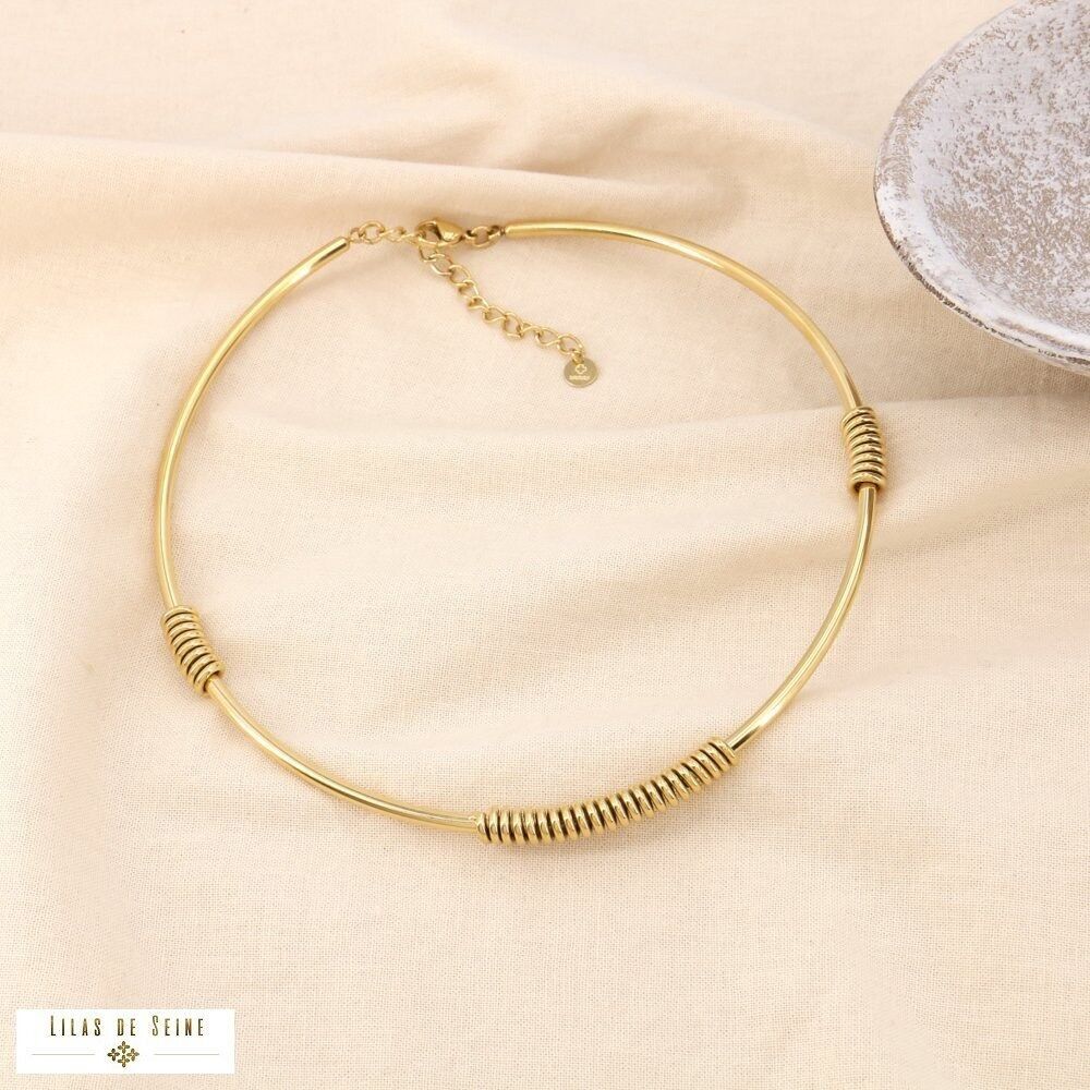 Collana torque in acciaio inossidabile con molla decorativa 0124065