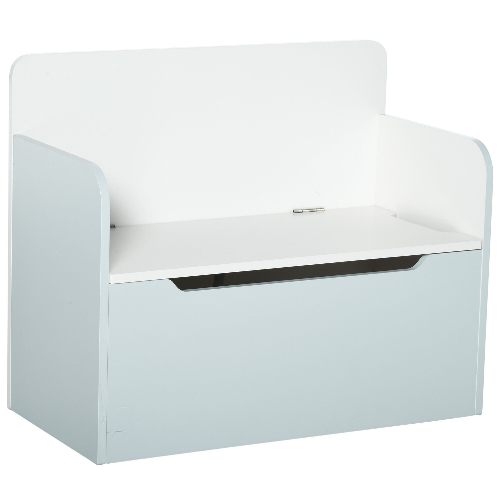 HOMCOM Scatola per Giochi per Bambini, Panca Portaoggetti, Sollevatore Pneumatico, 60 x 30 x 50 cm, Bianco