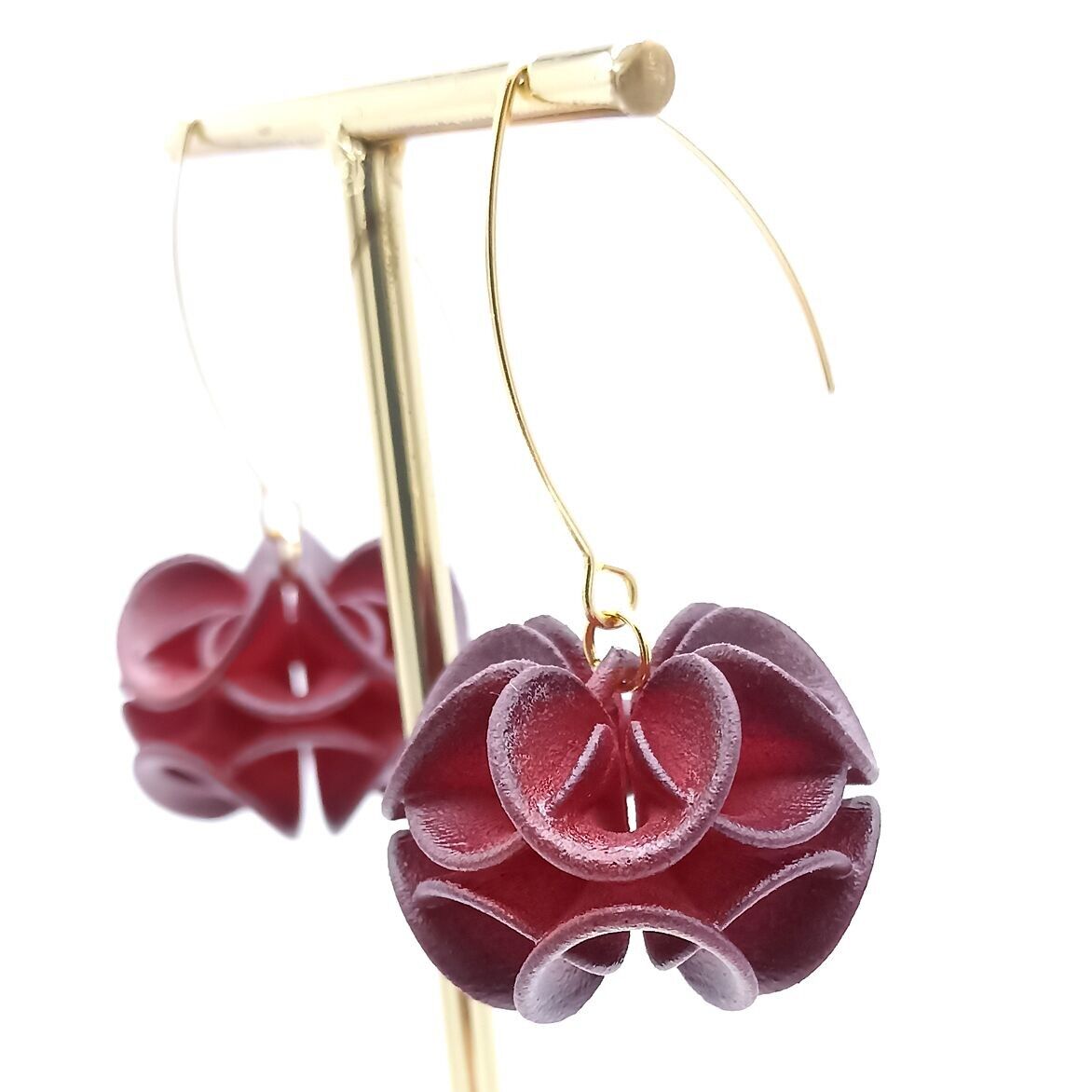 BURGUNDER-SAND-ROSE-OHRRING