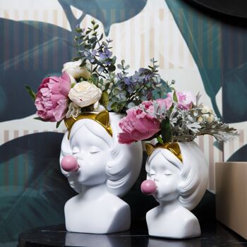 Vase à fleurs - Bubble Gum Girl - Ensemble - Décoration d'intérieur - Figurine 9