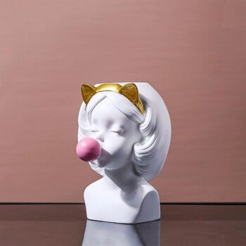 Vase à fleurs - Bubble Gum Girl - Ensemble - Décoration d'intérieur - Figurine 14