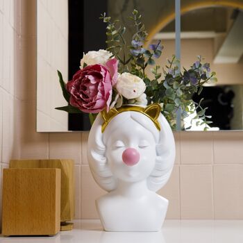 Vase à fleurs - Bubble Gum Girl - Ensemble - Décoration d'intérieur - Figurine 16