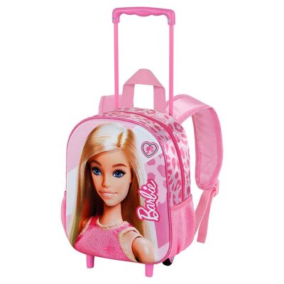 Barbie Fashion-Small 3D Wheeled Backpack, Pink