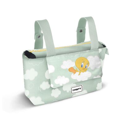 Looney Tunes Tweety (Tweety) Clouds-Baby Hamper Mommy Poussette Organiseur Sac Vert